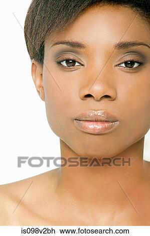 Stock Image - Portrait of young woman. Fotosearch
