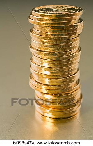 Stack of Canadian dollar coins View Large Photo Image Stock Photo - Stack of Canadian dollar coins. Fotosearch
