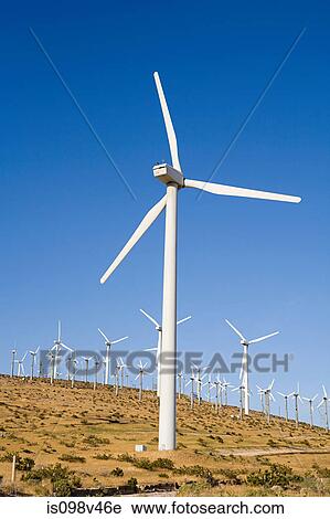 Stock Image - Wind farm, Indian Wells, California, USA. Fotosearch