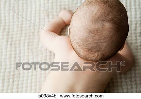 Elevated view of baby boy's head View Large Photo Image Stock Image - Elevated view of baby boy's head. Fotosearch
