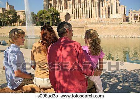 Family by Palma Cathedral, Mallorca View Large Photo Image Picture - Family by Palma Cathedral, Mallorca. Fotosearch