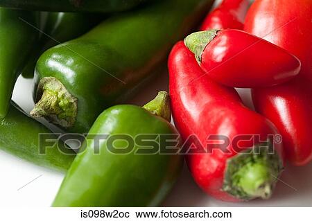 Green and red chilli peppers View Large Photo Image Stock Image - Green and red chilli peppers. Fotosearch