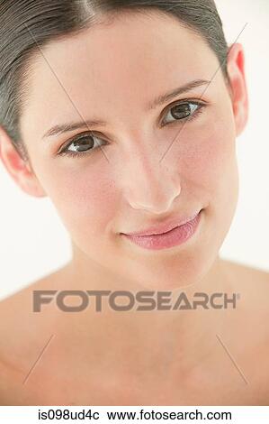 Stock Image - Portrait of a young woman. Fotosearch