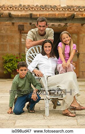 Two generation family outdoors View Large Photo Image Stock Photo - Two generation family outdoors. Fotosearch