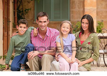 Two generation family outdoors View Large Photo Image Stock Photograph - Two generation family outdoors. Fotosearch