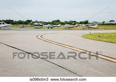 Stock Image - Airport runway, Newport County, Rhode Island, USA. Fotosearch