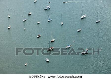 Stock Image - Boats on the water, Newport County, Rhode Island, USA. Fotosearch