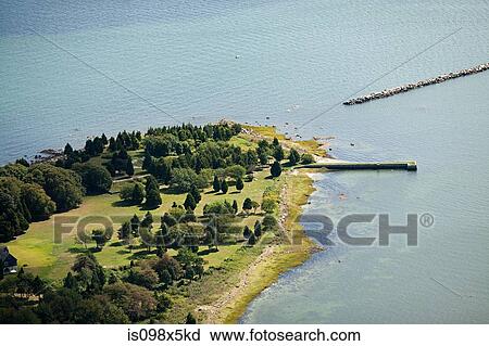Stock Image - Coastal scenery, Newport County, Rhode Island, USA. Fotosearch