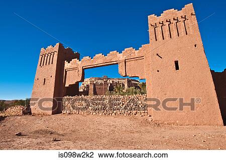 Stock Image - Gateway, Ait-Ben-Haddou, Morocco, North Africa. Fotosearch