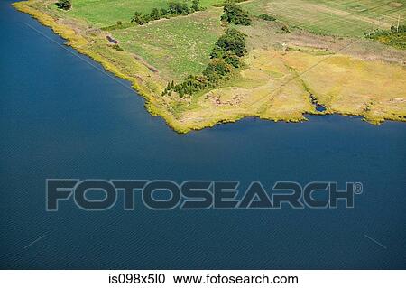 Stock Image - Landscape with water, Newport County, Rhode Island, USA. Fotosearch