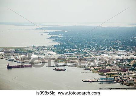 Stock Image - Ship in harbor, Newport County, Rhode Island, USA. Fotosearch
