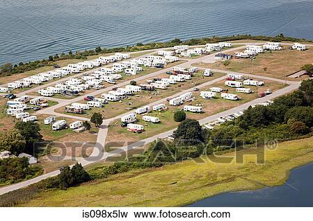Stock Photo - Trailer park, Newport County, Rhode Island, USA. Fotosearch
