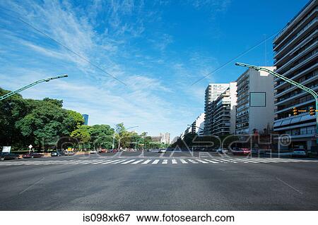 Avenue of the liberator, Buenos Aires, Argentina View Large Photo Image Stock Photo - Avenue of the liberator, Buenos Aires, Argentina. Fotosearch