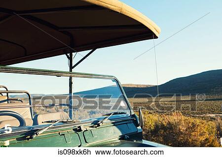 Stock Image - Safari truck, South Africa. Fotosearch