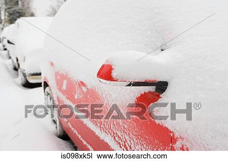 Stock Image - Snow covered car. Fotosearch