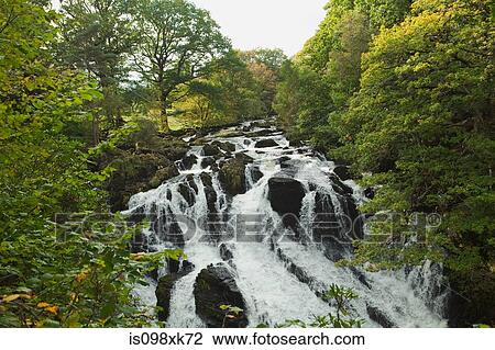 Waterfall, North Wales, UK Stock Image | is098xk72 | Fotosearch