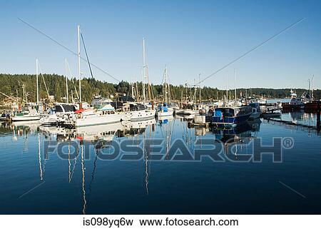 Stock Photo - Boats, Salt Spring Island, British Columbia, Canada. Fotosearch