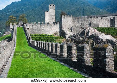 Stock Image - Castelgrande, Bellinzona, Ticino, Switzerland. Fotosearch