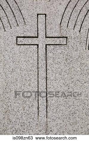 Cross on headstone View Large Photo Image Stock Image - Cross on headstone. Fotosearch