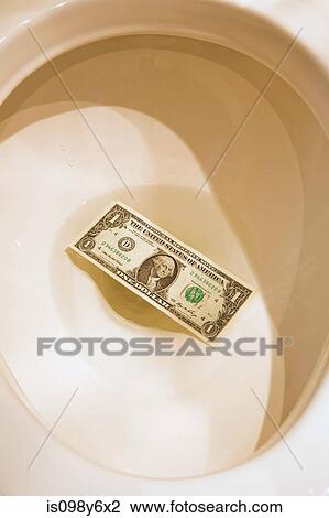 Dollar bill in a toilet View Large Photo Image Stock Image - Dollar bill in a toilet. Fotosearch