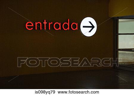 Entrance sign in portuguese View Large Photo Image Stock Photo - Entrance sign in portuguese. Fotosearch