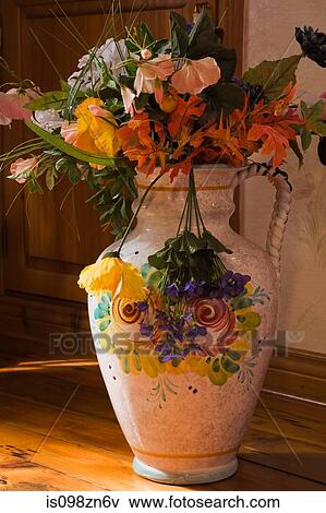 Flowers in vase on floor View Large Photo Image Stock Photo - Flowers in vase on floor. Fotosearch