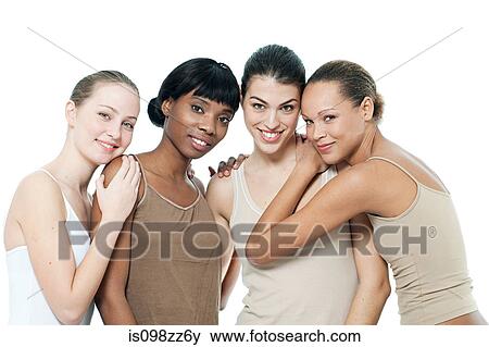 Stock Photo - Four young women together. Fotosearch