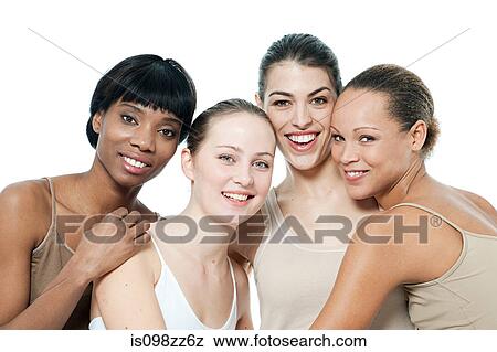 Four young women together View Large Photo Image Stock Photo - Four young women together. Fotosearch