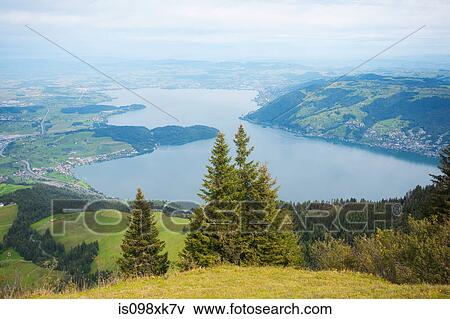 Lago Zug Suica Banco De Imagem Is098xk7v Fotosearch