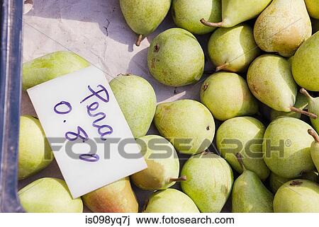 Pears on fruit stall View Large Photo Image Stock Image - Pears on fruit stall. Fotosearch
