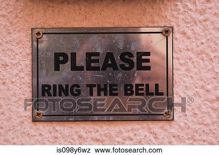 Stock Photo - Please ring the bell sign. Fotosearch
