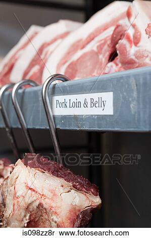 Stock Photography - Pork belly on shelf. Fotosearch