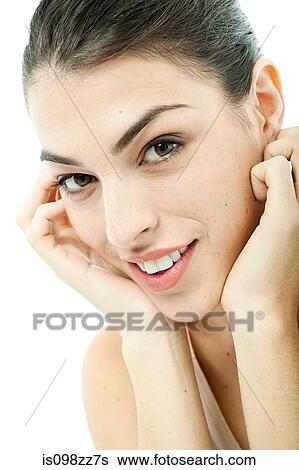 Portrait of a young woman View Large Photo Image Stock Photograph - Portrait of a young woman. Fotosearch