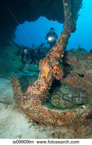 Scuba divers with anchor View Large Photo Image Picture - Scuba divers with anchor. Fotosearch
