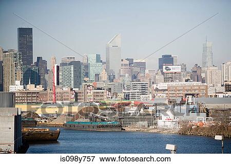Ships and skyline, New York City, New York, USA View Large Photo Image Stock Photo - Ships and skyline, New York City, New York, USA. Fotosearch