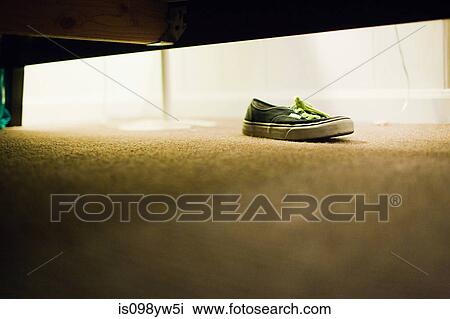 Shoe under bed View Large Photo Image Stock Image - Shoe under bed. Fotosearch