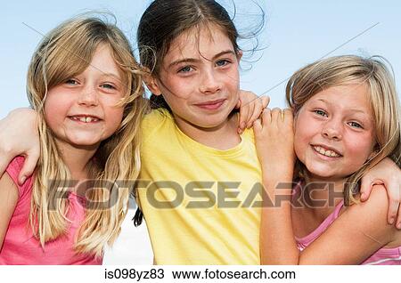 Three girls, portrait View Large Photo Image Stock Image - Three girls, portrait. Fotosearch