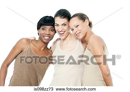 Three young women together View Large Photo Image Stock Image - Three young women together. Fotosearch
