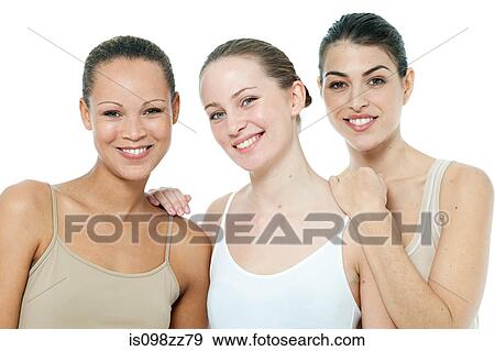 Stock Photo - Three young women together. Fotosearch