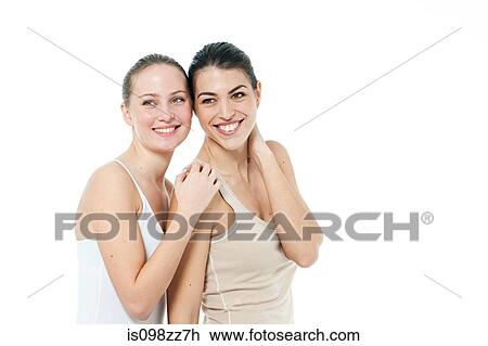 Stock Image - Two young women together. Fotosearch