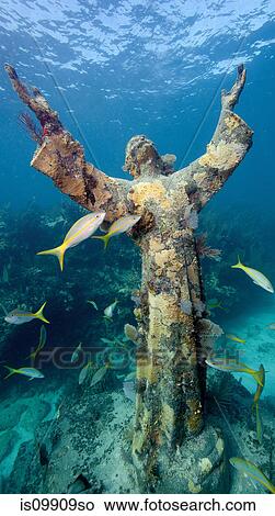 Underwater statue of Christ View Large Photo Image Picture - Underwater statue of Christ. Fotosearch