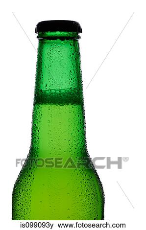 Stock Photo - Bottle of lager, close up. Fotosearch