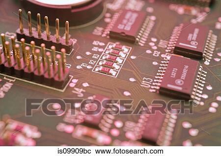 Stock Image - Circuit board, close up. Fotosearch