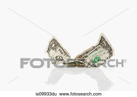 Stock Photograph - Crumpled dollar bill. Fotosearch