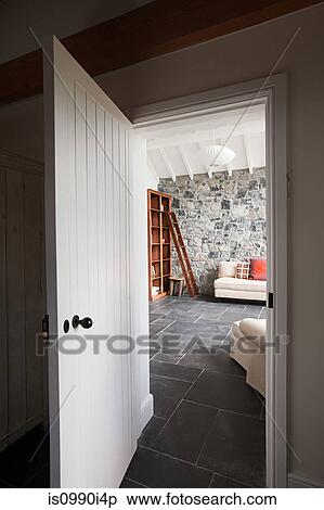 Stock Photography - Door opening onto room. Fotosearch