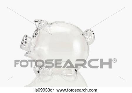 Stock Photography - Empty transparent piggy bank. Fotosearch