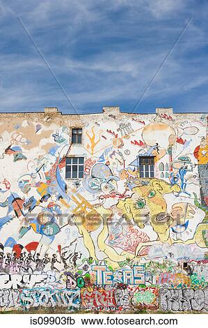 Stock Image - Graffiti on wall of Tacheles, Berlin, Germany. Fotosearch