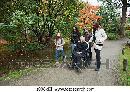 Multi generation family with senior woman in wheelchair View Large Photo Image Stock Image - Multi generation family with senior woman in wheelchair. Fotosearch