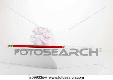 Pencil and crumpled sheet on stack of paper View Large Photo Image Stock Photo - Pencil and crumpled sheet on stack of paper. Fotosearch