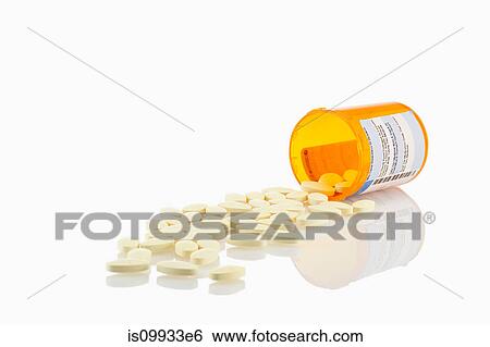 Pills spilling from container View Large Photo Image Stock Photograph - Pills spilling from container. Fotosearch